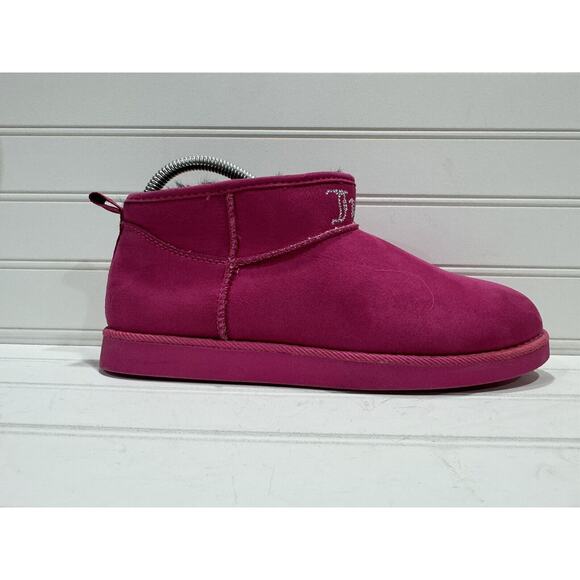 Juicy Couture Women's Size 7 Hot Pink Faux Fur Lined Winter Pull On Boots - Picture 8 of 10